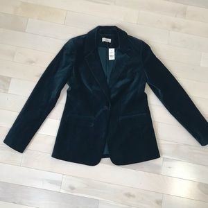 LOFT TEAL VELVET BLAZER SIZE 0
